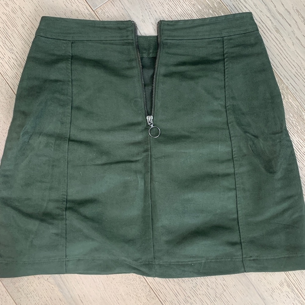 Dark green zip up skirt